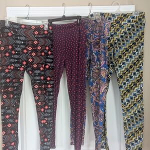 Lot Of 4 LuLaRoe Leggings Tall And Curvy.